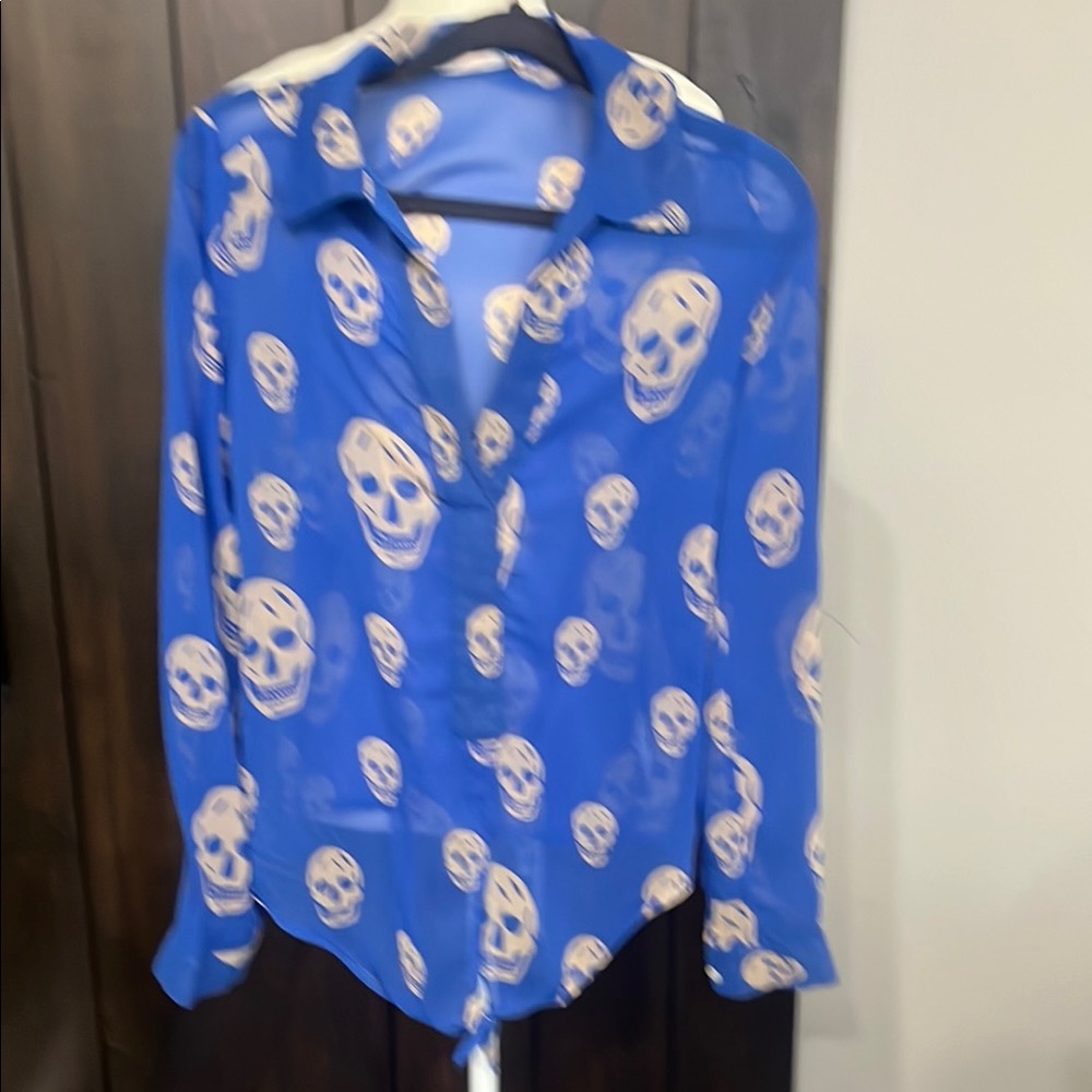 Vintage Havana Blue and Cream Casual Button Down Shirt